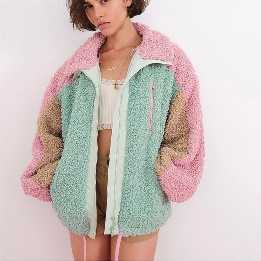 For love and lemon Sherpa Zip Jacket size XS